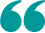 A large blue quotation mark symbol on a white background.